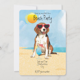 Summer Beagle Beach Party Einladung