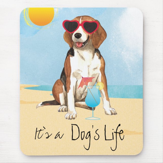 Summer Beagle Mousepad (Vorne)