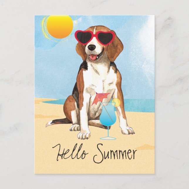 Summer Beagle Postkarte (Vorderseite)