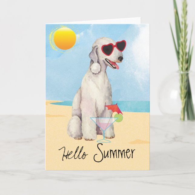 Summer Bedlington Terrier Card Karte (Vorderseite)