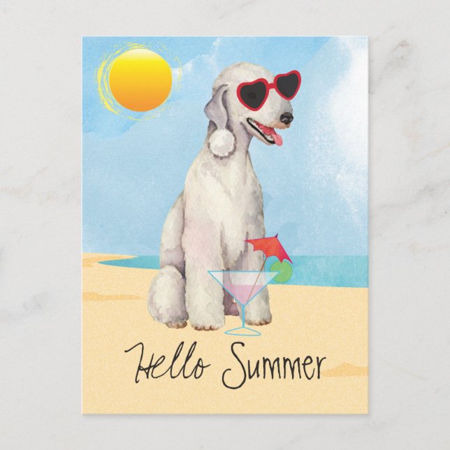 Summer Bedlington Terrier Postcard Postkarte (Vorderseite)