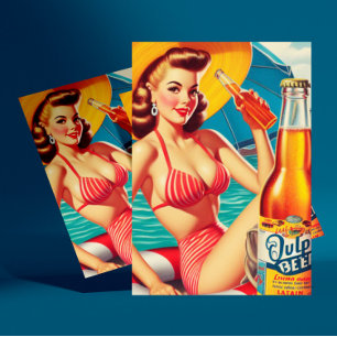 Summer Beer Button-up Postkarte