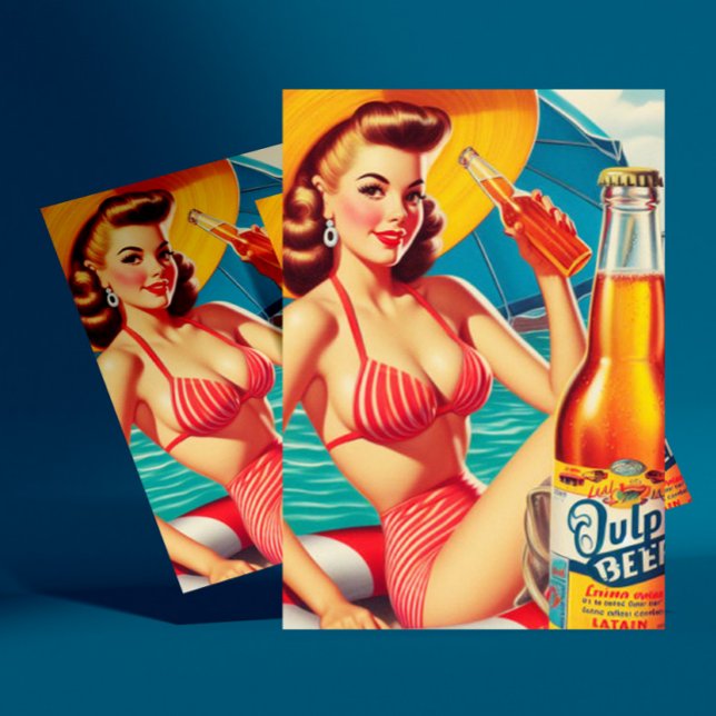 Summer Beer Button-up Postkarte (Von Creator hochgeladen)
