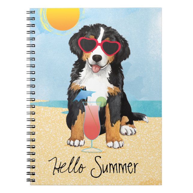 Summer Bernese Mountain Dog Notizblock (Vorderseite)