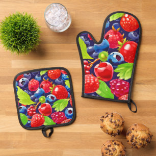 Summer Berry Medley Ofenhandschuh & Topflappen-Set