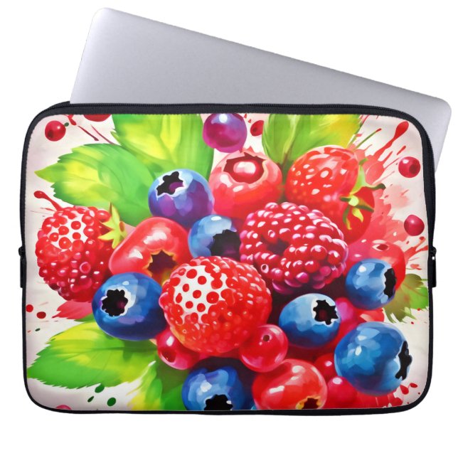 Summer Berry Splash Design Laptopschutzhülle (Vorderseite)