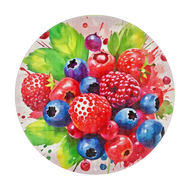 Summer Berry Splash Design Schneidebrett (Vorderseite)