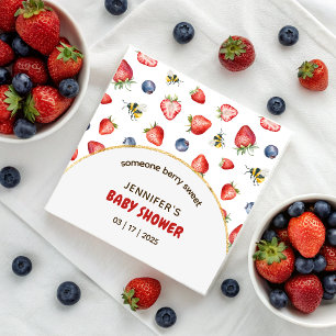 Summer Berry Sweet Watercolor Babydusche Serviette
