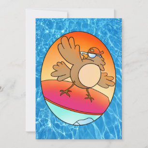 Summer Bird Surfer Card Karte