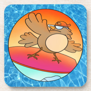 Summer Bird Surfer Getränkeuntersetzer