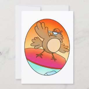 Summer Bird Surfer Karte