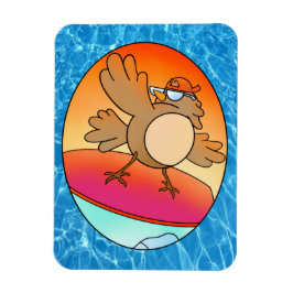 Summer Bird Surfer Magnet