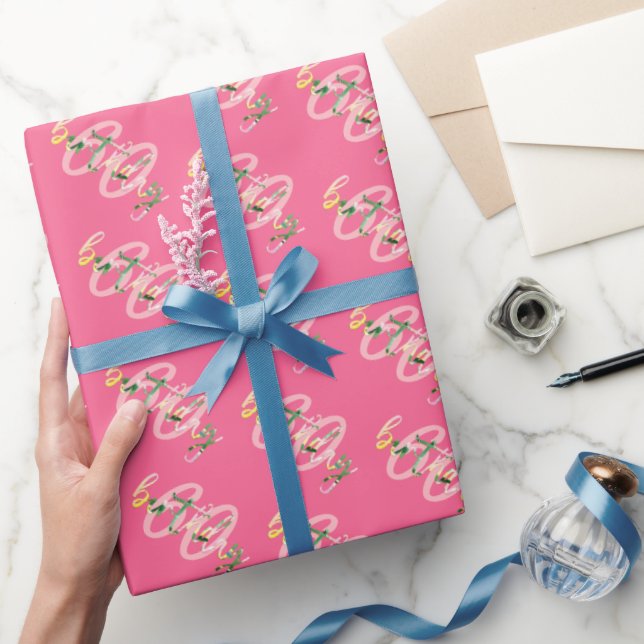 Summer Birthday Floral Personalisiert Geschenkpapier (Schenken)