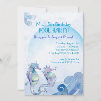 Summer Birthday Pool Party Einladung