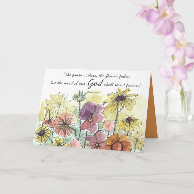 Summer Blessings Isaiah Scripture Garden Flowers Karte (Orchidee)