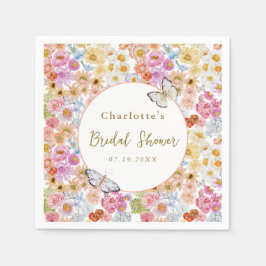 Summer Bloom Floral Butterfly Brautparty Custom Serviette