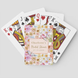Summer Bloom Floral Butterfly Brautparty Custom Spielkarten