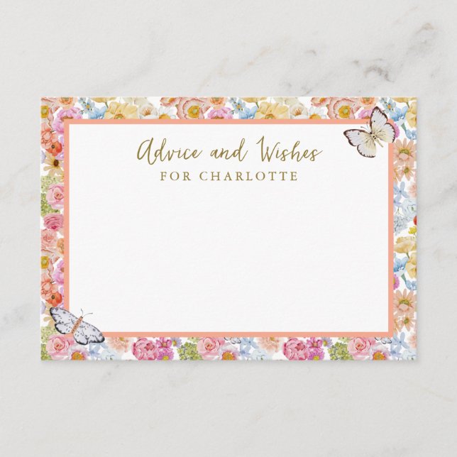 Summer Bloom Floral Butterfly Showcard Begleitkarte (Vorderseite)