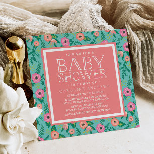 Summer Blooms Baby Dusche Einladung