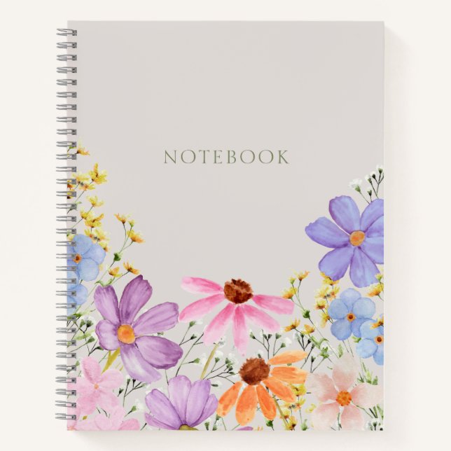Summer Blossom Floral Notebook Notizbuch (Vorderseite)