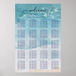 Summer Blue Beach Seekarte Poster