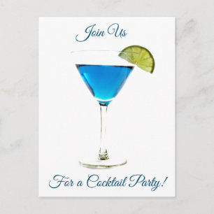 Summer Blue Cocktail Party Invitation