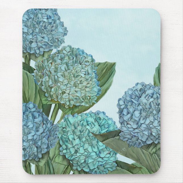 Summer Blue Hydrangea Bouquet Mousepad (Vorne)