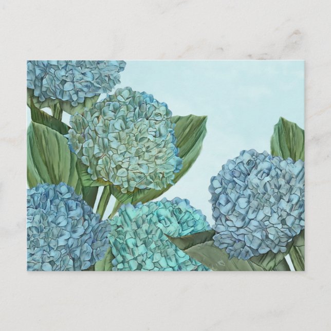 Summer Blue Hydrangea Bouquet Postkarte (Vorderseite)