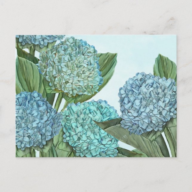 Summer Blue Hydrangea Bouquet Postkarte (Vorderseite)