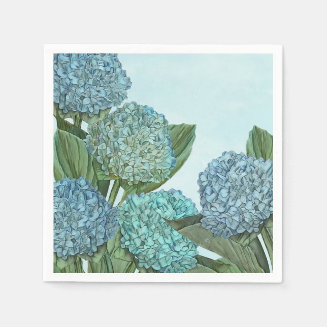 Summer Blue Hydrangea Bouquet Serviette (Vorderseite)