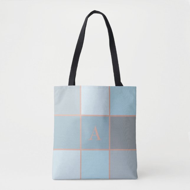 Summer Blue Monogram Geometric Tasche (Vorderseite)