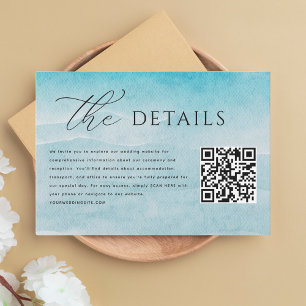 Summer Blue Ocean Beach Hochzeitkarte RSVP Karte