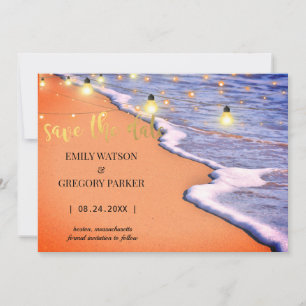 Summer Blue Ocean Beach Hochzeitseinladungen Save The Date
