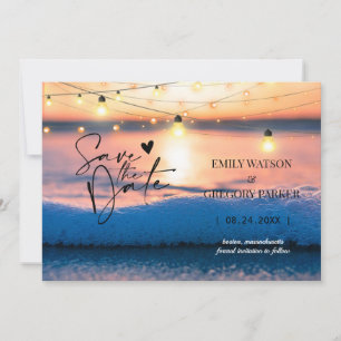 Summer Blue Ocean Beach Hochzeitseinladungen Save The Date
