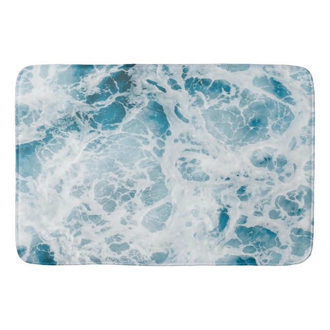 Summer Blue Ocean Wave Badematte (Vorderseite)