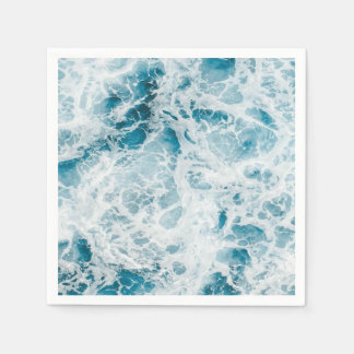 Summer Blue Ocean Wave Serviette