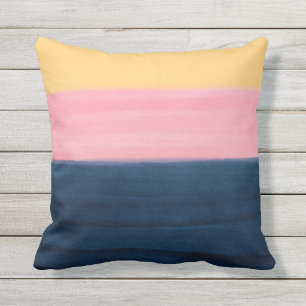 Summer Blue Pink Yellow Strokes Strikes Farbe Kissen