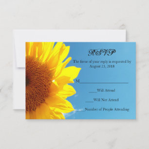 Summer Blue Sky mit gelber Sonnenblume RSVP Karte