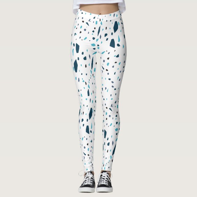 Summer Blue Terrazo Leggings (Vorderseite)