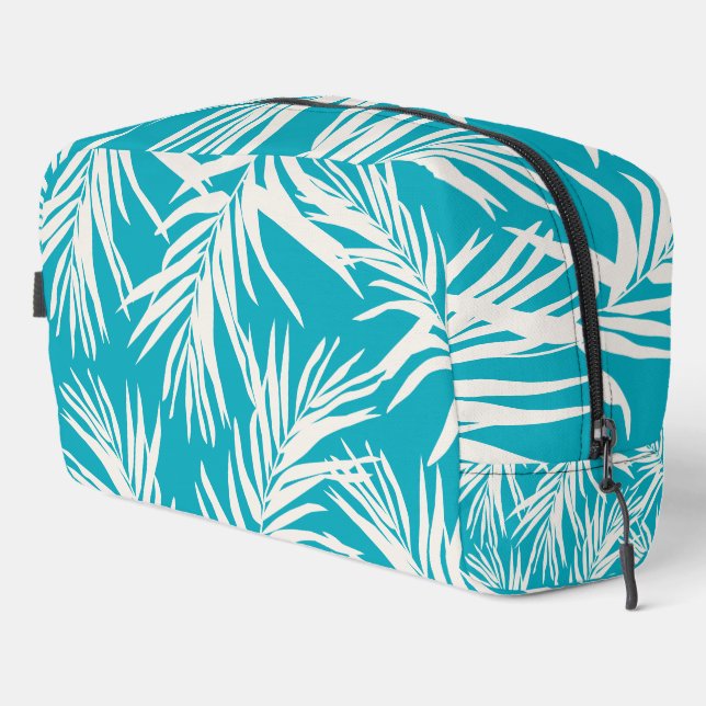 Summer Blue Tropical Blätter Beach Wohngestaltung Waschbeutel (Rechte Ecke)