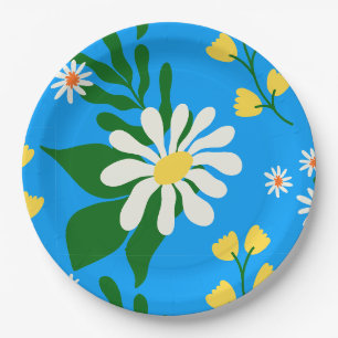 Summer Blume Bouquet auf Blue Pappteller