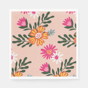 Summer Blume Bouquet auf rosa Serviette