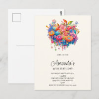 Summer Blume Bouquet Geburtstag Einladung