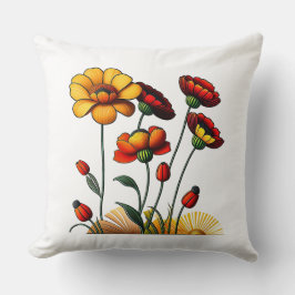 Summer Blume Cotton Throw Kissen