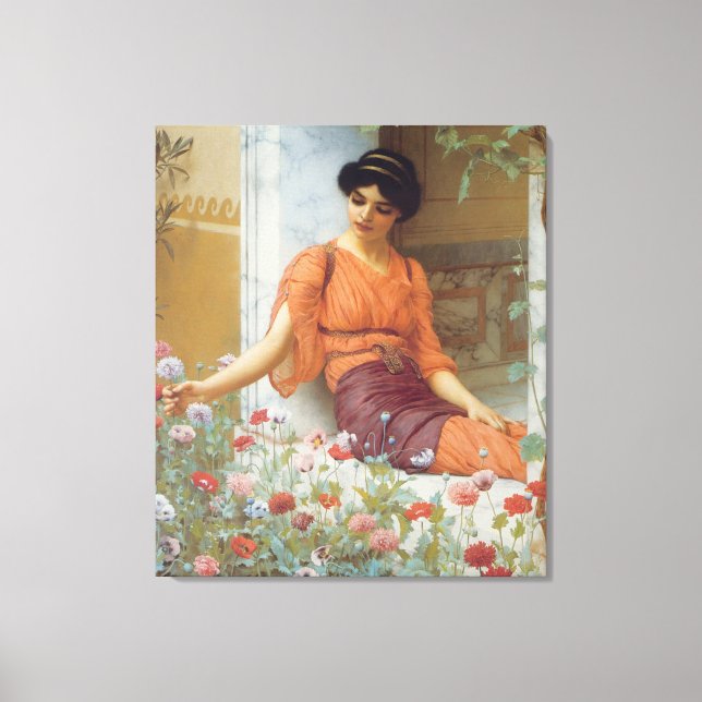 Summer Blume von John William Godward Wrapped Ca Leinwanddruck (Vorderseite)