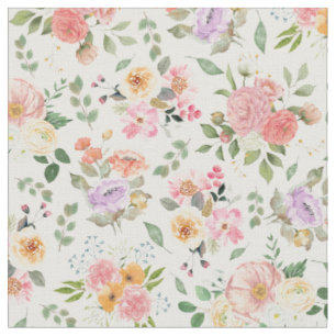 Summer Boho Floral on Off White Stoff