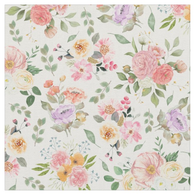 Summer Boho Floral on Off White Stoff (Nahaufnahme)