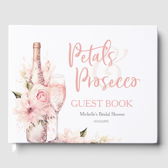 Summer Boho Petals und Prosecco Gästebuch (Vorderseite)