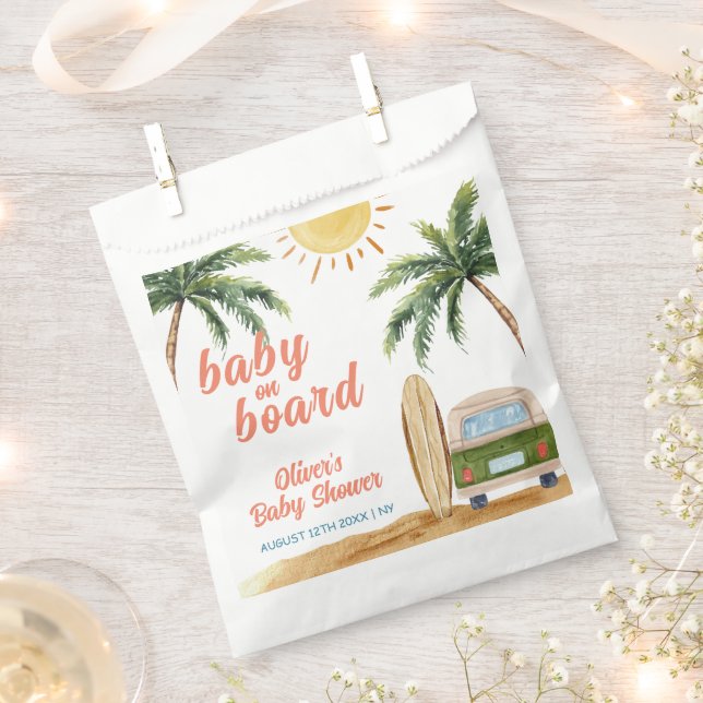 Summer Boho Surf Beach Van Baby Dusche Geschenktütchen (Ausgeschnitten)