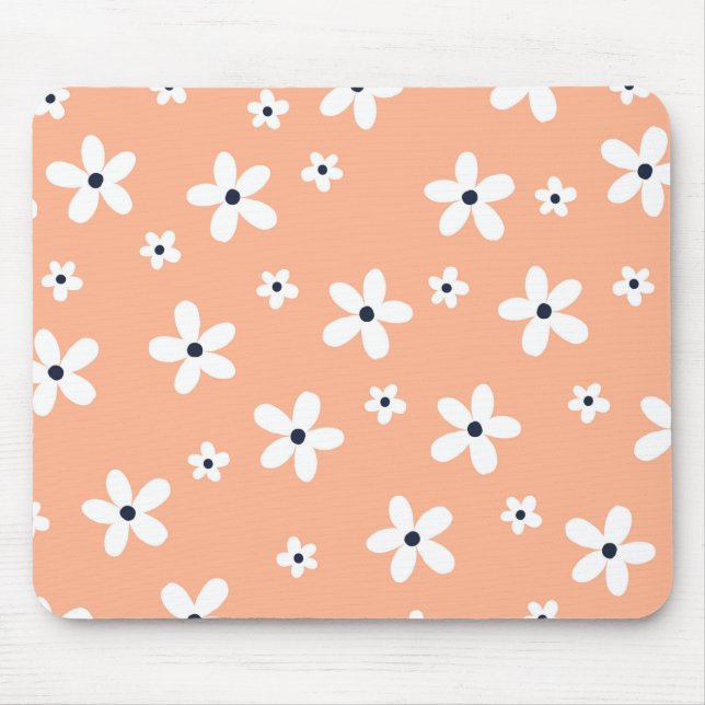 Summer Boho White Daisy Blume Mousepad (Vorne)